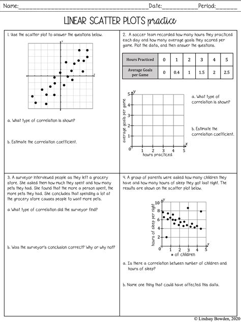 Scatter Plots Notes and Worksheets - Lindsay Bowden