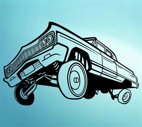 Lowrider Car with Hydraulics Decal Sticker Wall Mural Art Graphic Cars ...