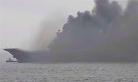 Russia fire: Huge blaze erupts on Admiral Kuznetsov ship - panic as fire spreads | World | News ...