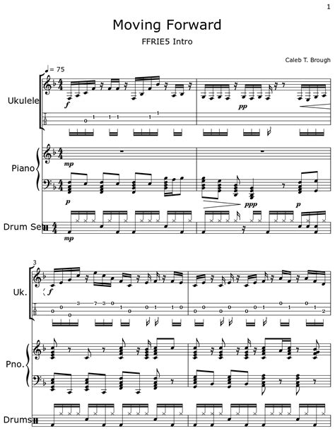 Moving Forward - Sheet music for Ukulele, Piano, Drum Set