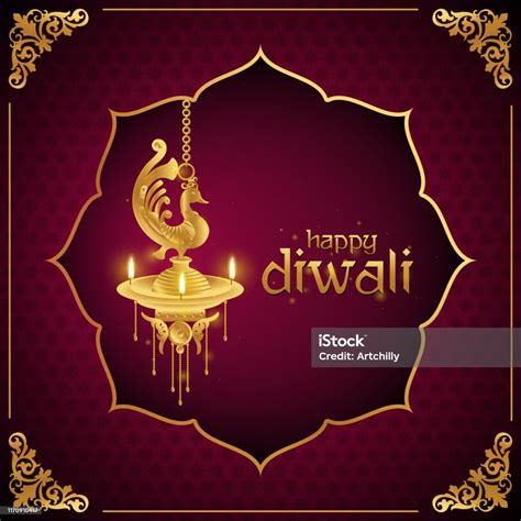 Happy Diwali Golden Festival Background Stock Illustration - Download ...