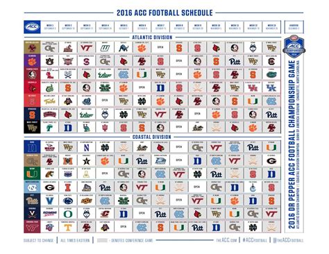 Photo: 2016 ACC College Football Schedule | Carolina Blitz