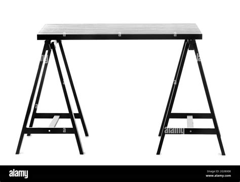 Modern table on white background Stock Photo - Alamy