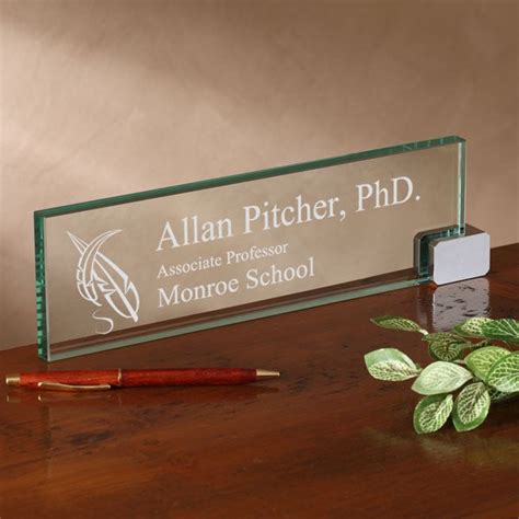 Glass Name Plates For Desk | DeskIdeas