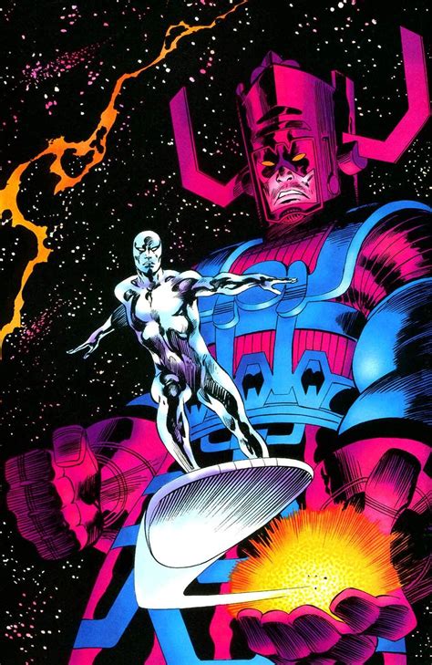 Silver Surfer & Galactus by John Buscema | Silver surfer comic, Silver surfer, Marvel