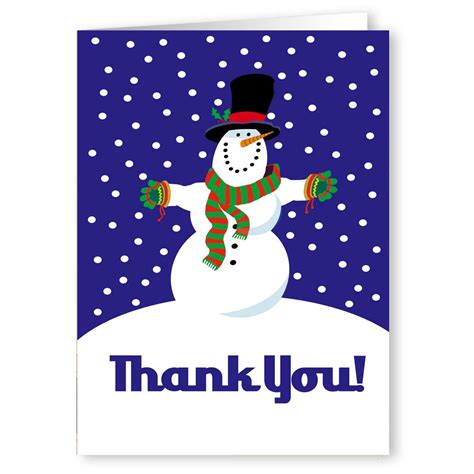 Winter Snowman Thank You Note Card - 10 Boxed Set Holiday Note Card - Walmart.com