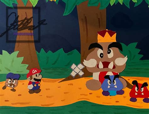 Mario Vs. King Goomba Paper Craft - Etsy