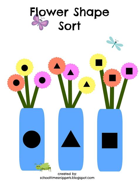 FREE Flower Shape Sort Printable for Toddlers & Preschoolers | School Time Snippets