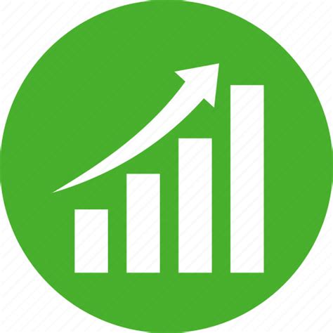 Chart, circle, graph, green, revenue growth icon