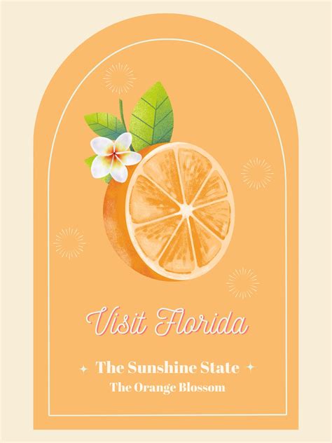 Florida State Flower Poster - Etsy