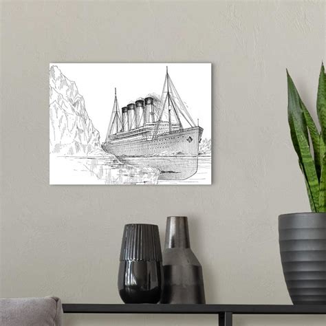 Drawing of the Titanic Hitting an Iceberg Wall Art, Canvas Prints, Framed Prints, Wall Peels ...