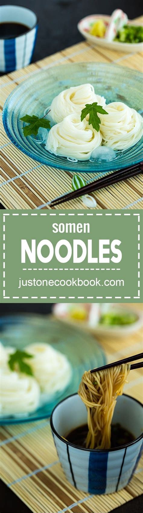 Somen Noodle そうめん - Chilled somen noodle served with grated ginger, scallion and a delicious ...