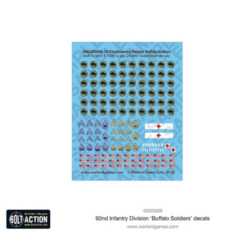 92nd Infantry Division Decal Sheet Bolt Action