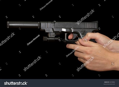 Hand Holding Gun, Glock 17 With Holster Stock Photo 4678882 : Shutterstock