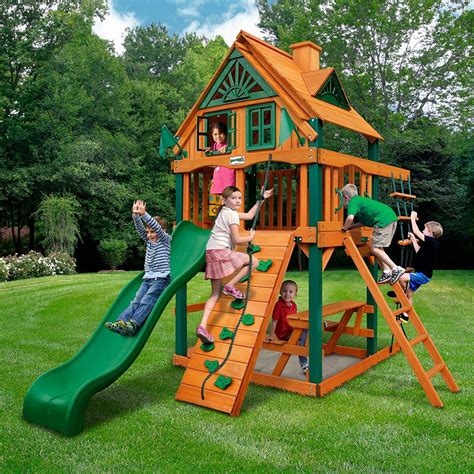 "8" Best Swing Sets for Small Yards [ 2019 Reviews ] (With images) | Backyard playset, Wood roof ...