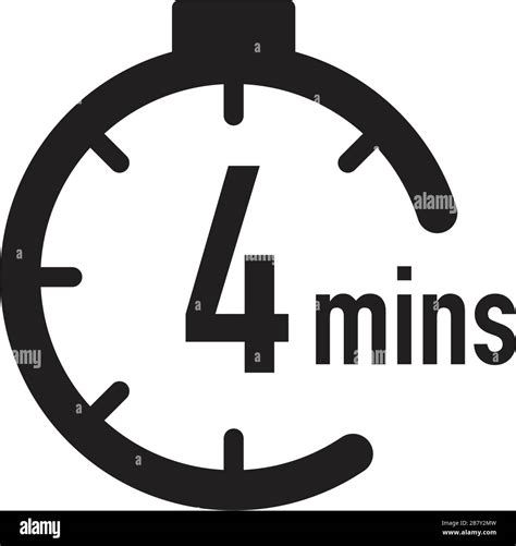 4 minutes timer, stopwatch or countdown icon. Time measure. Chronometr icon. Stock Vector ...