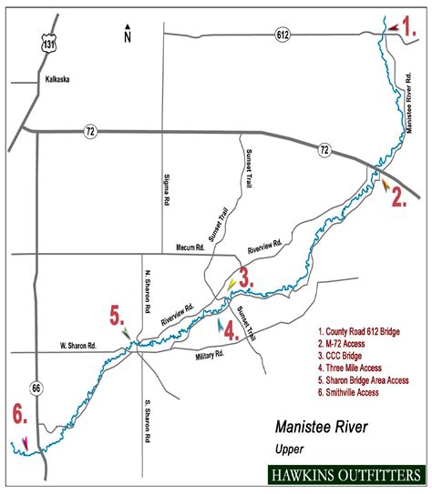 manistee_river_trout_map - Northern Michigan Fly Fishing