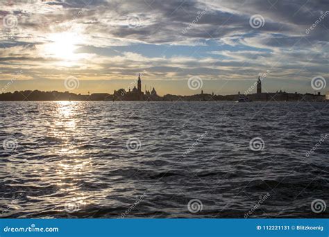 Sunset View of San Giorgio Maggiore in Venice Stock Image - Image of ...