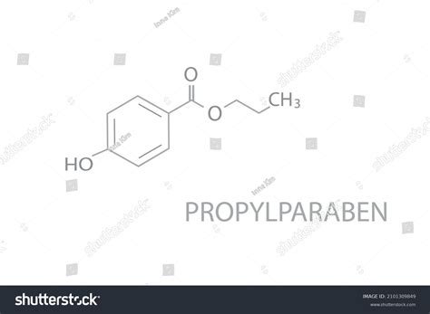 Propylparaben Molecular Skeletal Chemical Formula Stock Vector (Royalty ...