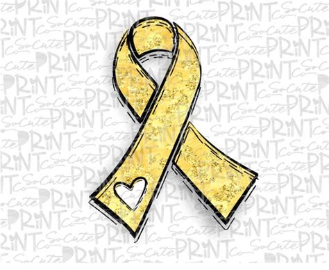 Awareness Yellow Ribbon Clipart Cancer Awareness Png File - Etsy