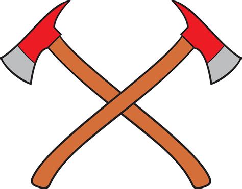 Firefighter crossed axes 2258856 Vector Art at Vecteezy