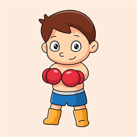 linda boxeo pequeño chico dibujos animados 47448777 Vector en Vecteezy