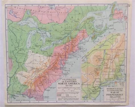 VINTAGE MAP NORTH Atlantic 1756 & Narrow Seas/Colonisation America ...