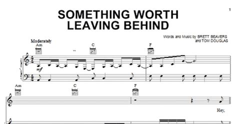 Something Worth Leaving Behind (Piano, Vocal & Guitar Chords (Right ...