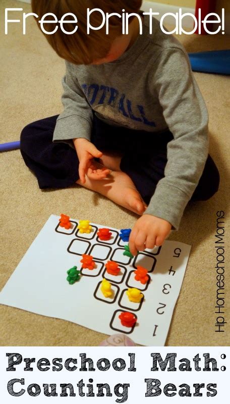 Preschool Math with Counting Bears {Free Printable!} | Math activities preschool, Preschool math ...