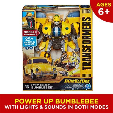 Transformers: Bumblebee Movie Toys, Power Charge Bumblebee Action Figure - Lights and Sounds, 10 ...