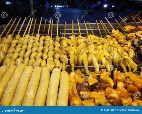 Street Foods - Grilled Squid Skewers,Grilled Squid on Sale ,the Squids are Prepared As Food for ...