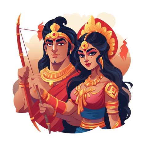 Premium AI Image | Rama and Sita icon for the Diwali