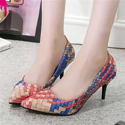 New designer Office Lady Dress Shoes Women's High Heels Shoes Mix Color ...