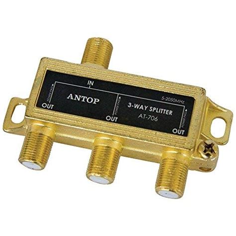 ANTOP Coaxial Cable Splitter Ultra Mini Distribution for Satellite TV Antenna Signals 2GHz- 5 ...