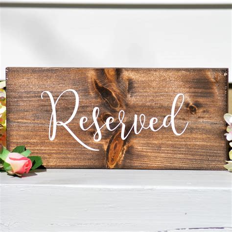 Reserved Table Sign Rustic Wedding Signs Reserved Sign Wedding | Etsy