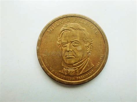 Millard Fillmore Portrait on One Dollar Coin Stock Image - Image of ...