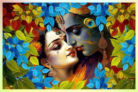 radha krishna love modern art painting