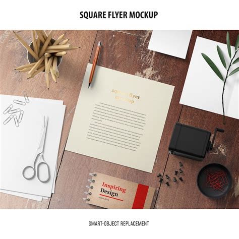 Free PSD | Square flyer mockup