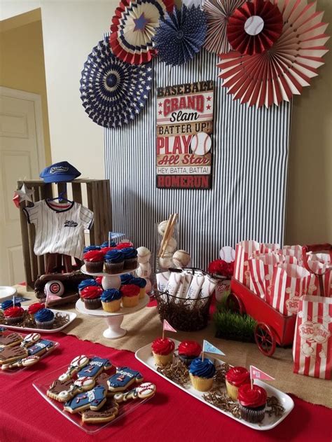 Baseball themed baby shower. | Baseball baby shower theme, Sports baby shower, Trendy baby ...