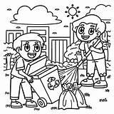 Premium Vector  Earth Day Children Cleaning The Trash Coloring sketch template