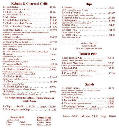 Golden Grill Turkish Restaurant Menu - Urbanspoon/Zomato