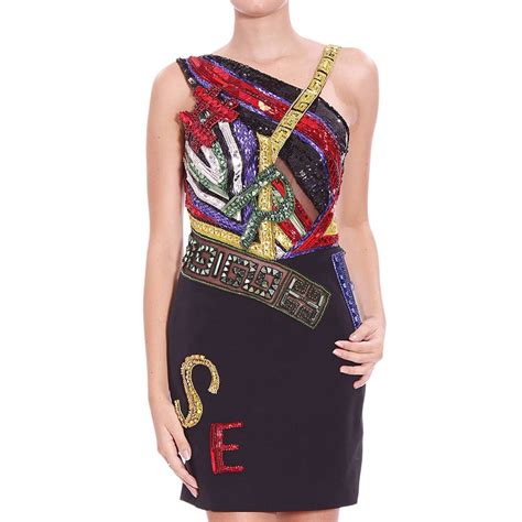 Versace Dress Woman in Multicolor (Black) | Lyst