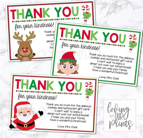 Christmas Thank You Notes Christmas Thank You Note From - Etsy