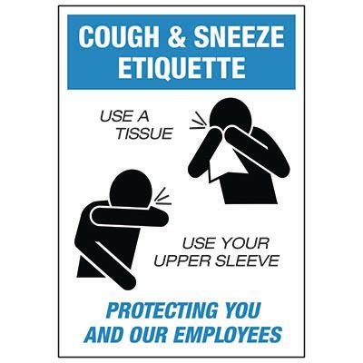 Cough & Sneeze Etiquette Label | Emedco