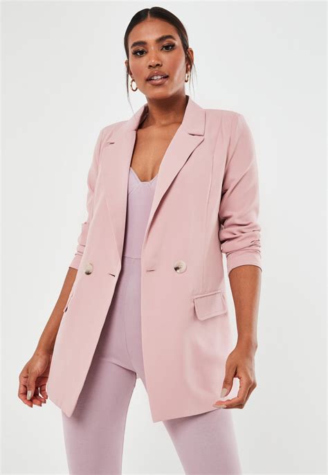 Pink Oversized Longline Blazer | Missguided | Womens fashion blazer, Blazer outfits casual, Long ...