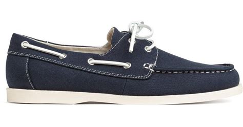 H&m Canvas Deck Shoes in Blue for Men | Lyst