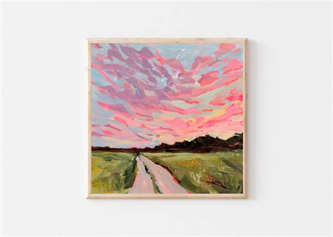 OKLAHOMA PRINT Sunset Landscape Painting Oklahoma Gift - Etsy