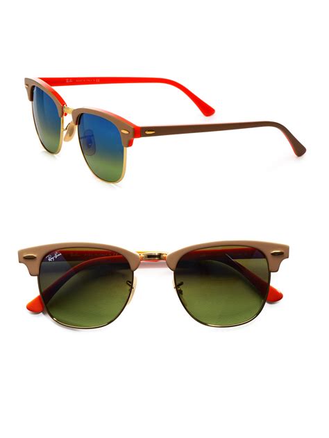 Ray-ban Iconic Clubmaster Sunglasses in Green (red) | Lyst