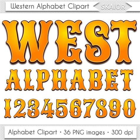 Western Alphabet Clipart Wild West Letters Clipart