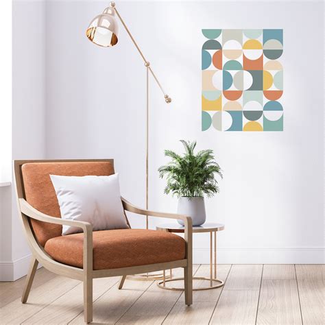 Geometric Decals Mid Century Modern Wall Decals Multicolor - Etsy